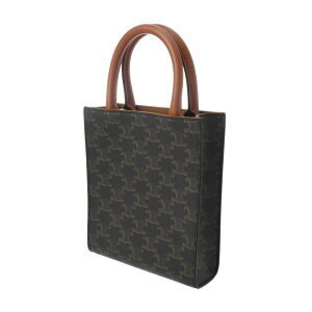 Celine Vertical Cabas Tan Triomphe Canvas Calfskin Handbag - Picture 2 of 9